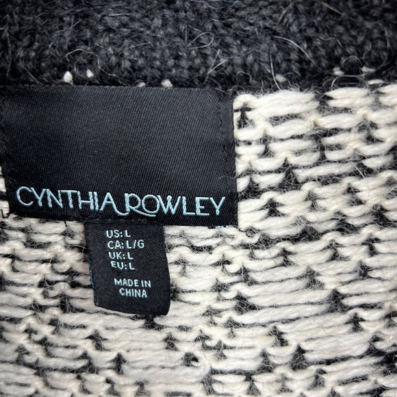 Cynthia Rowley Black Wool Alpaca Blend Cardigan Size Large - Picture 6 of 7